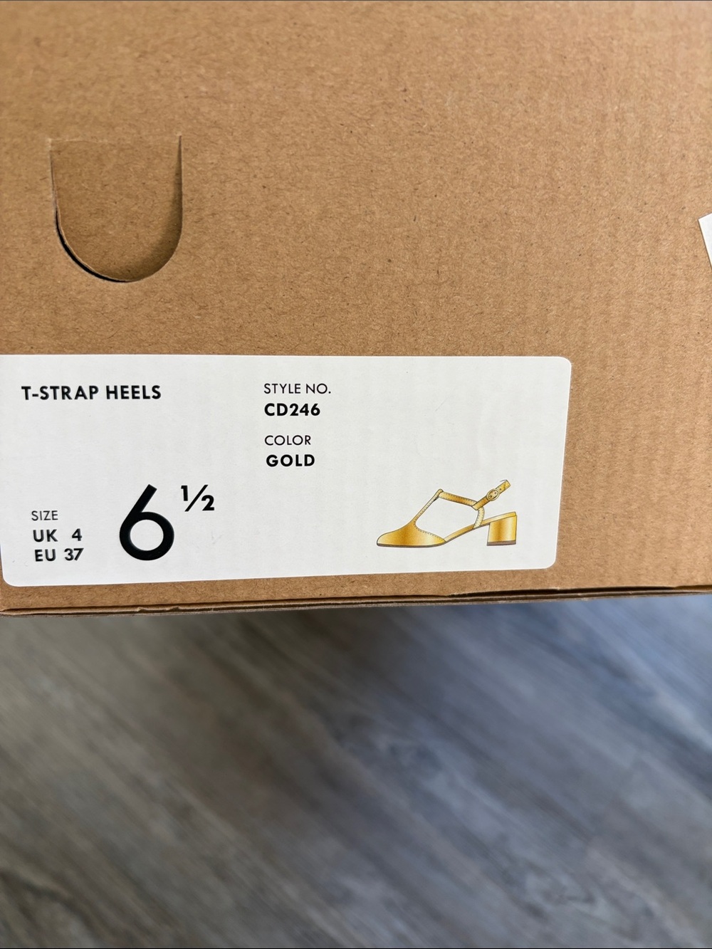 J Crew T-Strap Heels in Gold - Size 6½